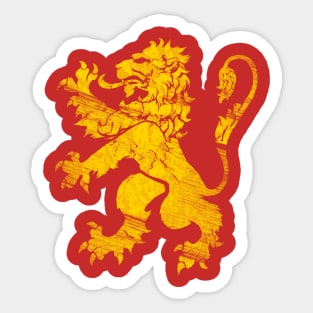 Gold Lion Rampant Sticker